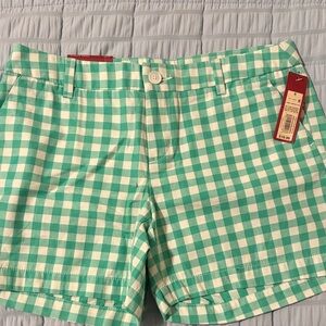 Merona Mint Green and White Gingham Shorts